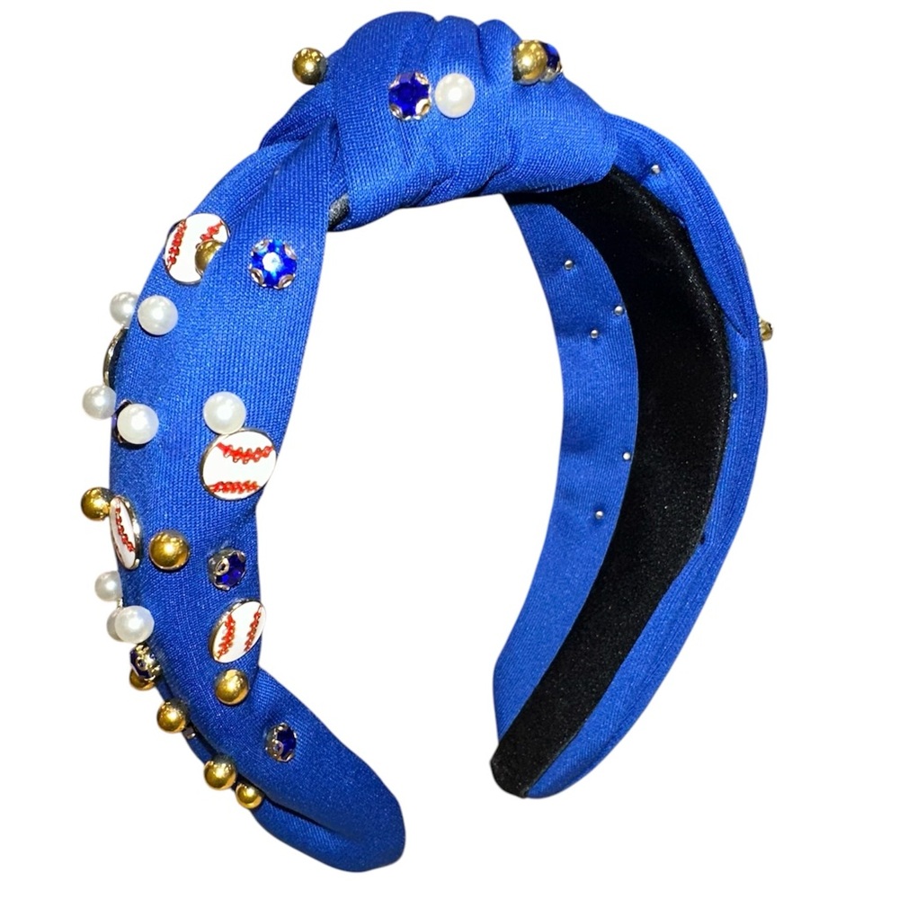 Embellished Royal Blue Baseball Theme Headband